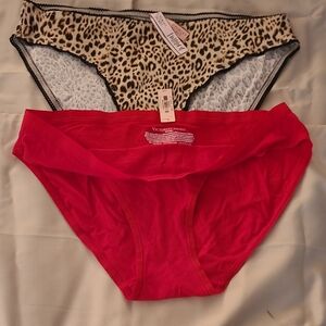 Victoria's Secret Bold Red and Leopard Panties